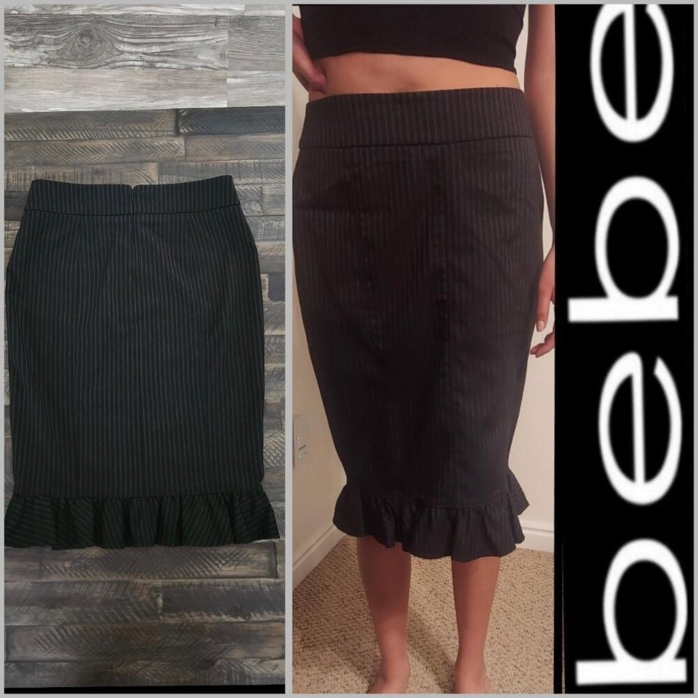 bebe pinstripe pencil skirt size 8